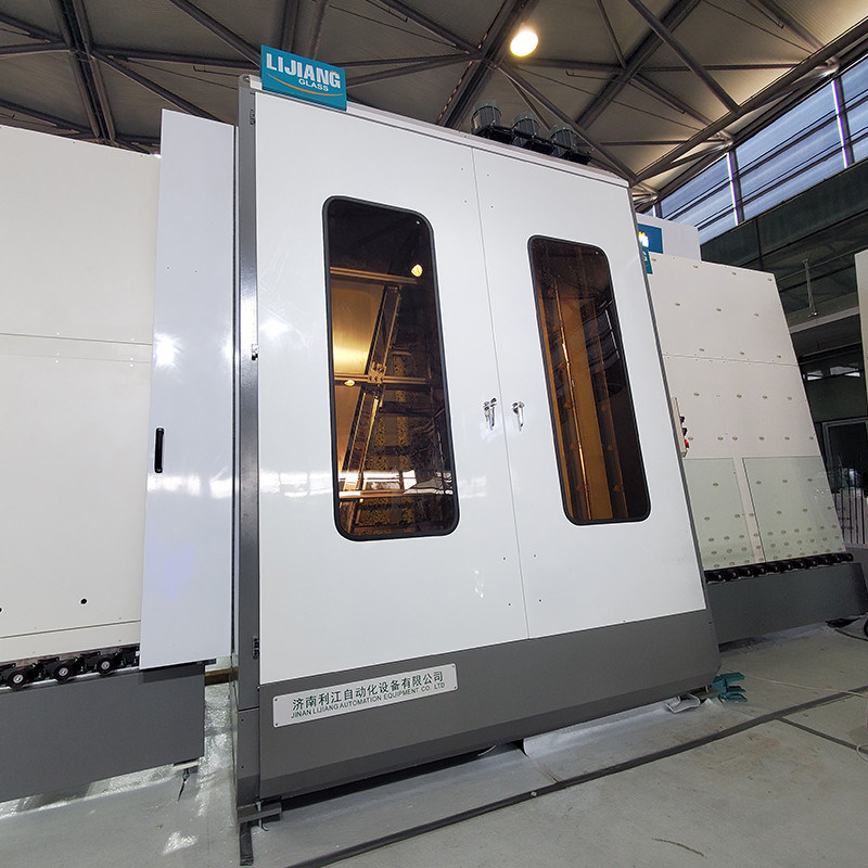 6 पीसी सॉफ्ट ब्रश के साथ स्वचालित बड़े आकार की वर्टिकल ग्लास वॉशिंग मशीन